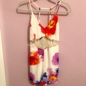 Tea & Cup White Floral Romper